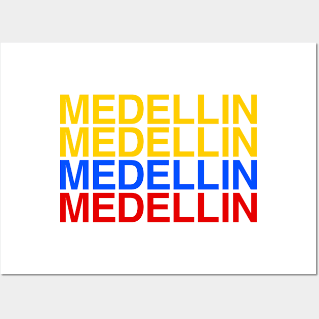 MEDELLIN Colombia Flag Wall Art by eyesblau